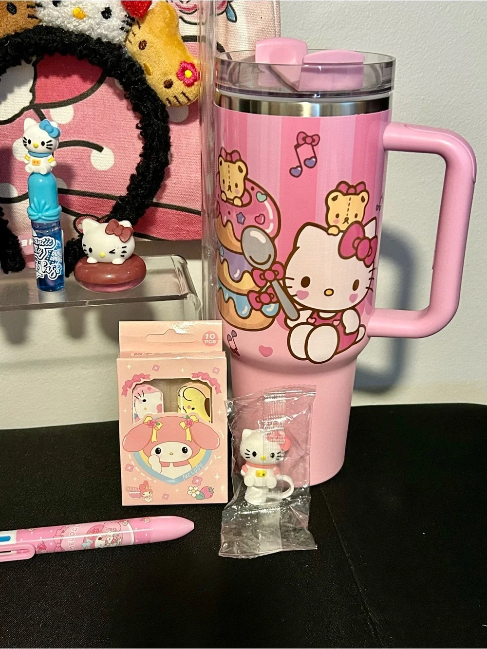 Hello Kitty Pink Tote Bag & Pink Travel Tumbler Set